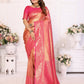 Anaita Light Orange Tissue Silk With Butti Weaving Saree With Blouse