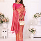 Anaita Light Orange Tissue Silk With Butti Weaving Saree With Blouse