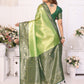 Anaita Light Green Tissue Silk With Butti Weaving Saree With Blouse