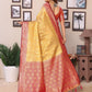 Anaita Golden Tissue Silk With Jaal Weaving Saree With Blouse