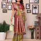 Anaita Green Tissue Silk With Jaal Weaving Saree With Blouse