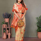 Anaita Orange Viscose Silk With Butties Weaving Saree With Blouse