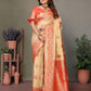 Anaita Orange Viscose Silk With Butties Weaving Saree With Blouse