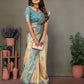 Anaita Light Blue Viscose Silk With Butties Weaving Saree With Blouse