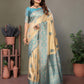 Anaita Light Blue Viscose Silk With Butties Weaving Saree With Blouse