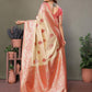 Anaita Baby Pink Viscose Silk With Butties Weaving Saree With Blouse