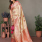 Anaita Baby Pink Viscose Silk With Butties Weaving Saree With Blouse