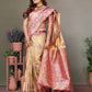 Anaita Rani Pink Viscose Silk With Butties Weaving Saree With Blouse