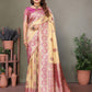 Anaita Rani Pink Viscose Silk With Butties Weaving Saree With Blouse