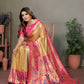 Anaita Dark Golden Tissue Silk With Paithani Woven Saree With Blouse