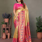 Anaita Dark Golden Tissue Silk With Paithani Woven Saree With Blouse