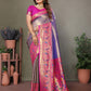 Anaita Lavender Tissue Silk With Paithani Woven Saree With Blouse