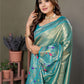 Anaita Blue Tissue Silk With Paithani Woven Saree With Blouse