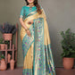 Anaita Cream Tissue Silk With Paithani Woven Saree With Blouse