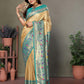 Anaita Cream Tissue Silk With Paithani Woven Saree With Blouse