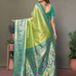 Anaita Light Green Tissue Silk With Paithani Woven Saree With Blouse