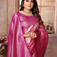 Anaita Rani Pink Banarasi Chaturi Silk With Zari Weaving Saree With Blouse