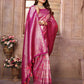 Anaita Rani Pink Banarasi Chaturi Silk With Zari Weaving Saree With Blouse