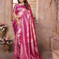 Anaita Rani Pink Banarasi Chaturi Silk With Zari Weaving Saree With Blouse