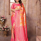 Anaita Orange Banarasi Chaturi Silk With Zari Weaving Saree With Blouse