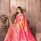 Anaita Orange Banarasi Chaturi Silk With Zari Weaving Saree With Blouse