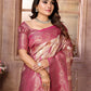 Anaita Pink Banarasi Chaturi Silk With Zari Weaving Saree With Blouse