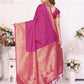 Anaita Purple Silk With Zari Weaving Saree With Blouse