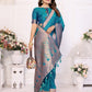 Anaita Blue Silk With Zari Weaving Saree With Blouse