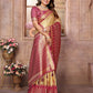 Anaita Cream Tissue Silk With Weaving Saree With Blouse