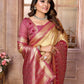 Anaita Cream Tissue Silk With Weaving Saree With Blouse
