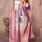 Anaita Lavender Tissue Silk With Weaving Saree With Blouse
