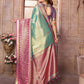 Anaita Sea Green Tissue Silk With Weaving Saree With Blouse