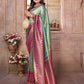 Anaita Sea Green Tissue Silk With Weaving Saree With Blouse