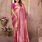 Anaita Peach Tissue Silk With Weaving Saree With Blouse