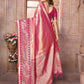 Anaita Peach Tissue Silk With Weaving Saree With Blouse