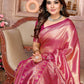 Anaita Peach Tissue Silk With Weaving Saree With Blouse
