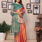 Anaita Orange Tissue Silk With Weaving Saree With Blouse