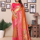 Anaita Orange Tissue Silk With Weaving Saree With Blouse