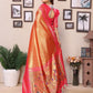 Anaita Orange Tissue Silk With Weaving Saree With Blouse