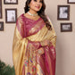 Anaita Golden Tissue Silk With Weaving Saree With Blouse