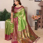 Anaita Light Green Tissue Silk With Weaving Saree With Blouse