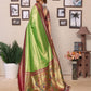 Anaita Light Green Tissue Silk With Weaving Saree With Blouse