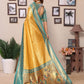 Anaita Dark Golden Tissue Silk With Weaving Saree With Blouse