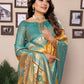 Anaita Dark Golden Tissue Silk With Weaving Saree With Blouse