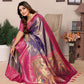 Anaita Light Blue Tissue Silk With Weaving Saree With Blouse