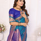 Anaita Dark Blue Weaving Saree With Blouse