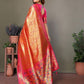 Anaita Orange Tissue Silk With Weaving Saree With Blouse