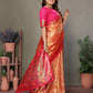 Anaita Orange Tissue Silk With Weaving Saree With Blouse