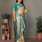 Anaita Golden Tissue Silk With Weaving Saree With Blouse