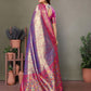 Anaita Lavender Tissue Silk With Weaving Saree With Blouse